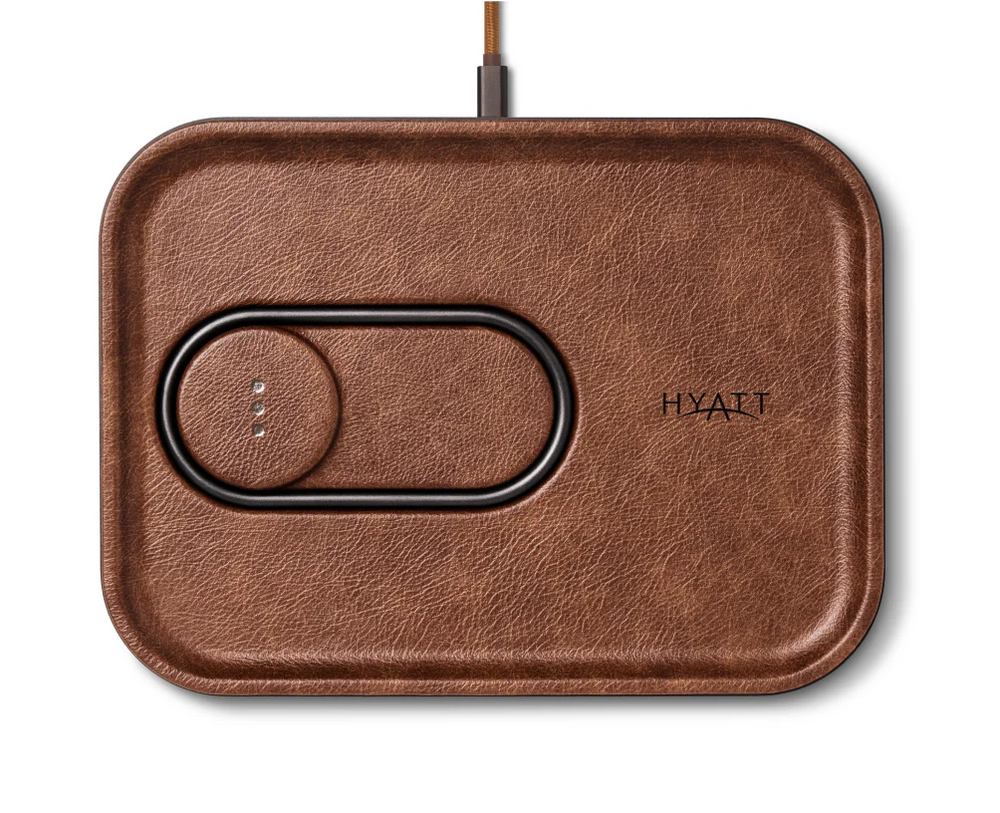 Italian Leather Dual-Device Charging Tray