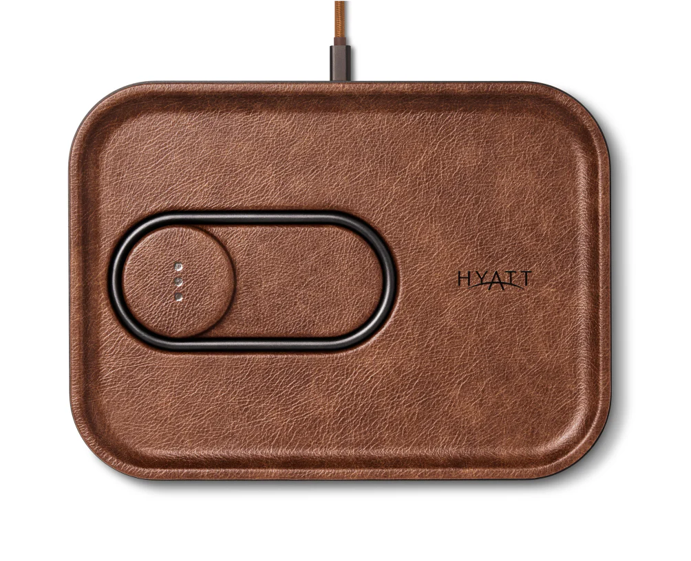 Italian Leather Dual-Device Charging Tray